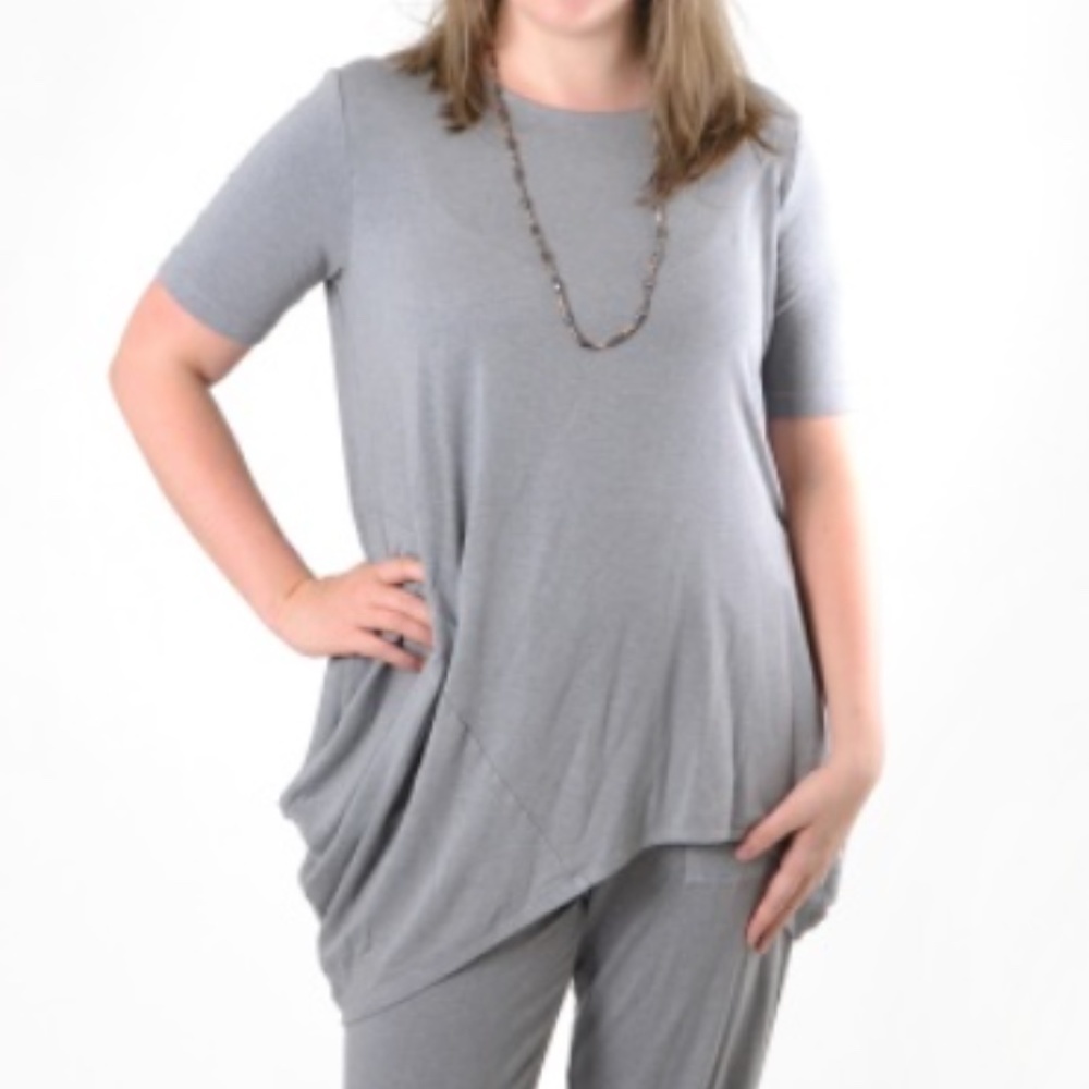 Bryn Walker Jessie Tunic Shirt in Archipelago gray size medium
